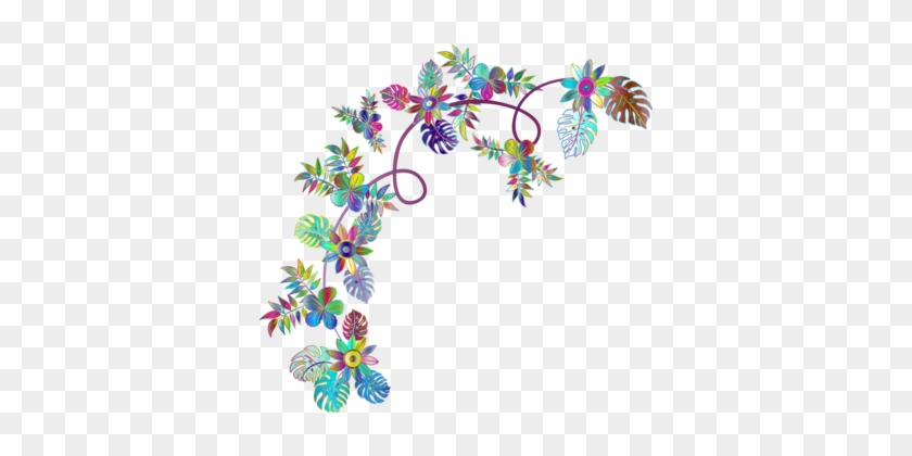 Line Art Floral Design Painting Cut Flowers - Colourful Flower Clipart #1415158