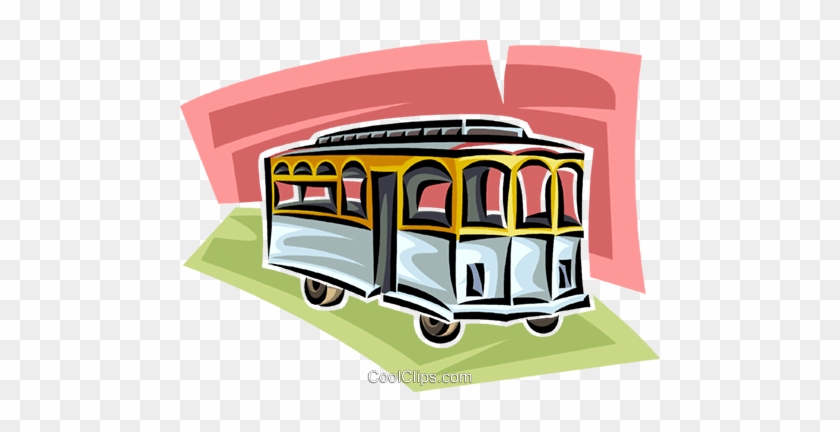 Streetcar Royalty Free Vector Clip Art Illustration - Trolley #1415279