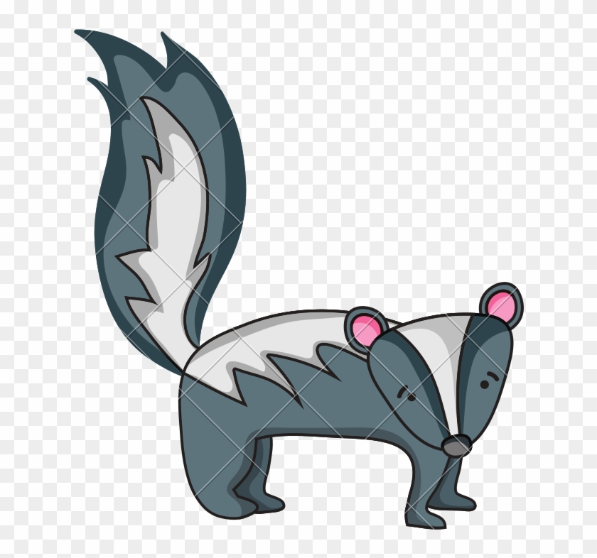 Cute And Sad Skunk Wild Animal - Vector Graphics #1415493