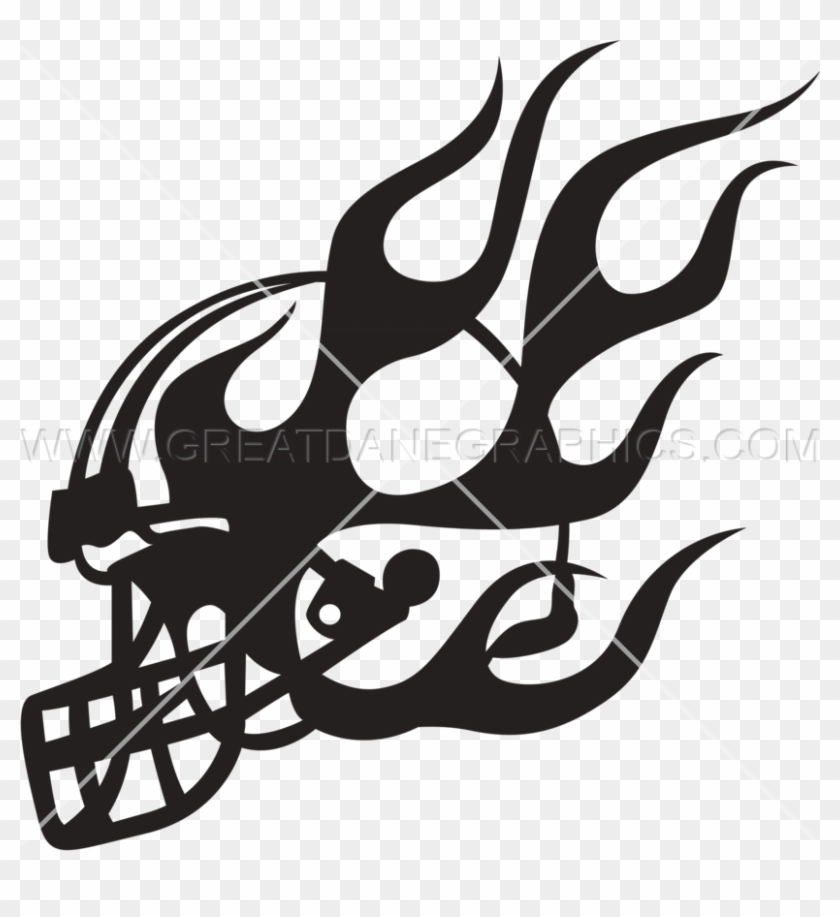 Free Download Printed T Shirt Clipart T Shirt Iron - Flaming Football Helmet Clipart #1415532