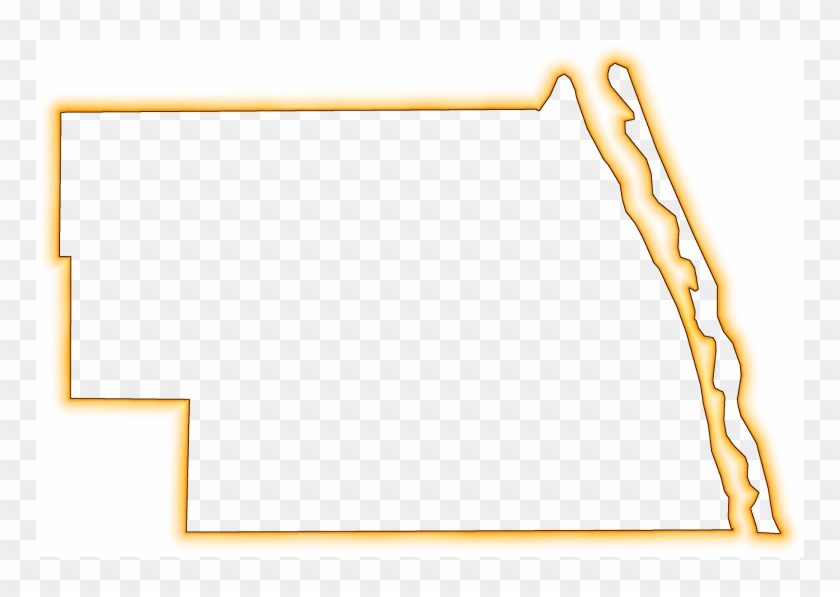 A Yellow-orange Glow Outline Map Of Indian River - Portable Network Graphics #1415672