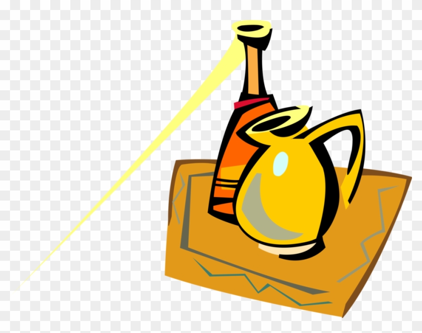 Vector Illustration Of Jug With Vase - Vector Illustration Of Jug With Vase #1415778