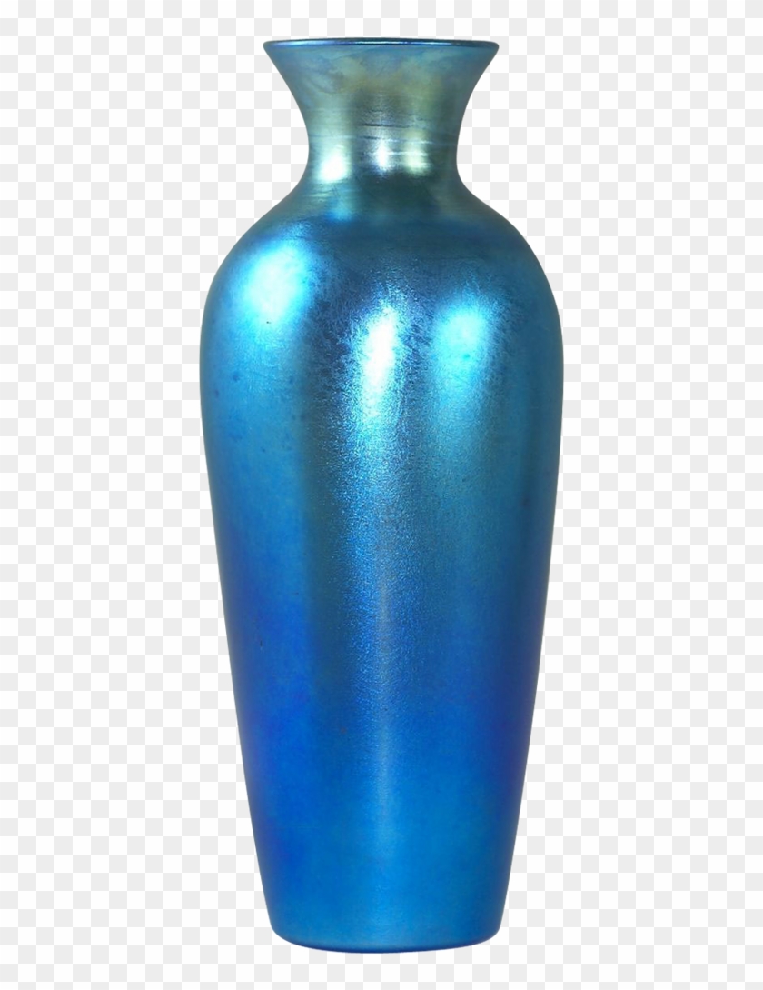 Vase Png - Blue Iridescent Glass Vase #1415799
