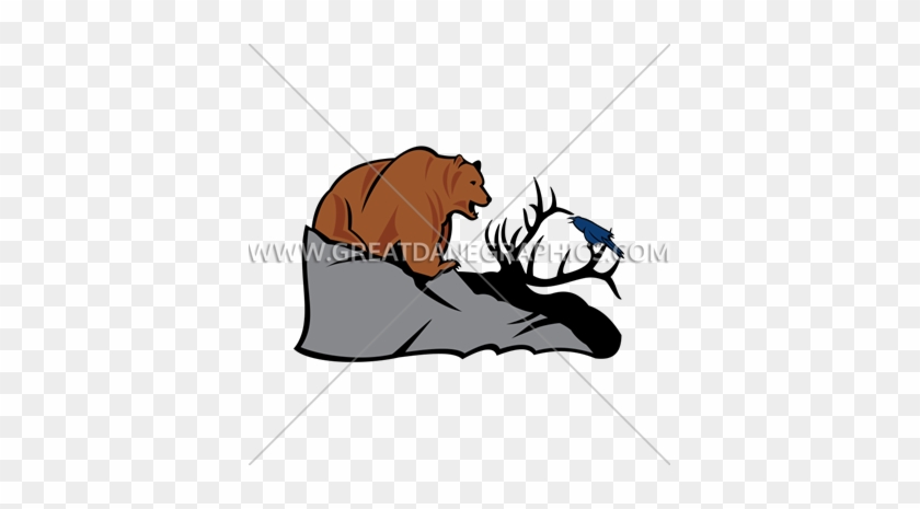 Grizzly With Elk - Illustration #1415870