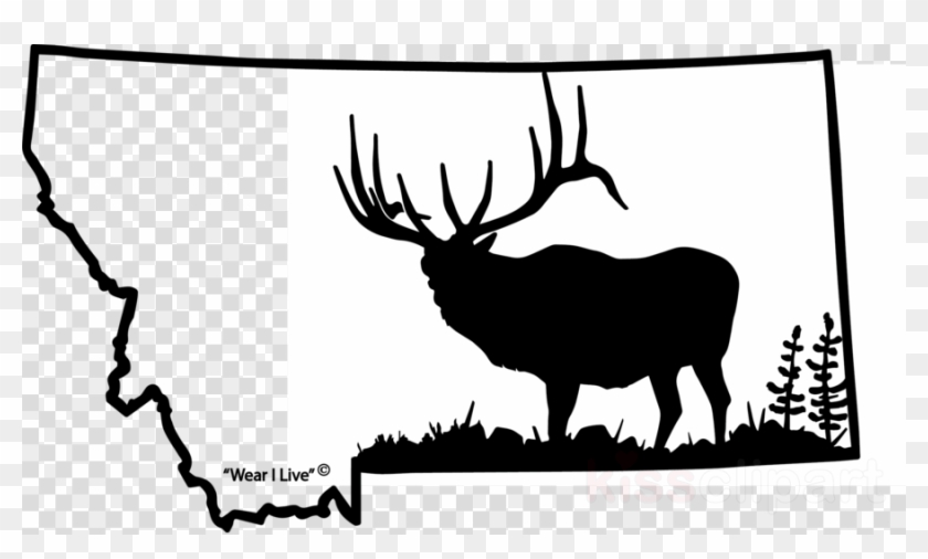 Montana Elk Clipart Beartooth Mountains Clip Art - Hunters Image Let N Loose Elk Hunting Automotive Window #1415882