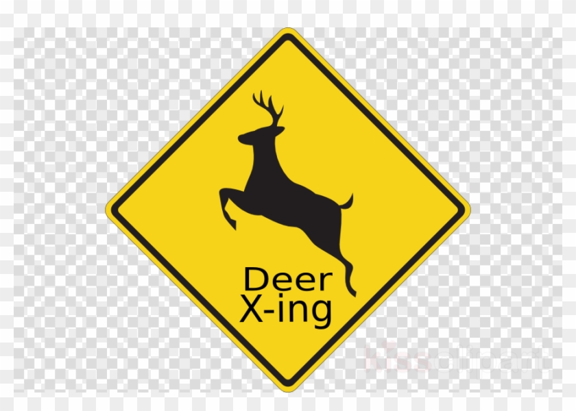 Deer Crossing Sign Clipart Air Designs Deer Elk - Beware Of Deer Sign #1415883
