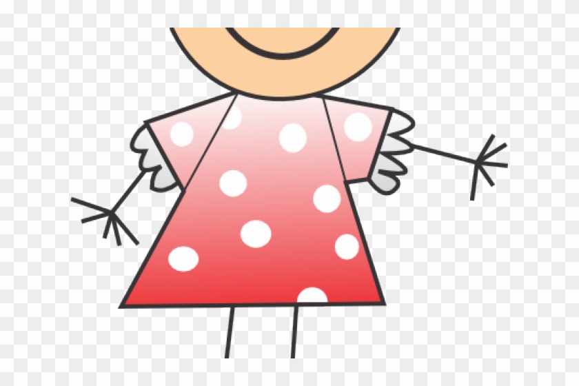 Pink Dress Clipart Little Boy Dress - Cartoon Stick Figure Girl Charms #1416087