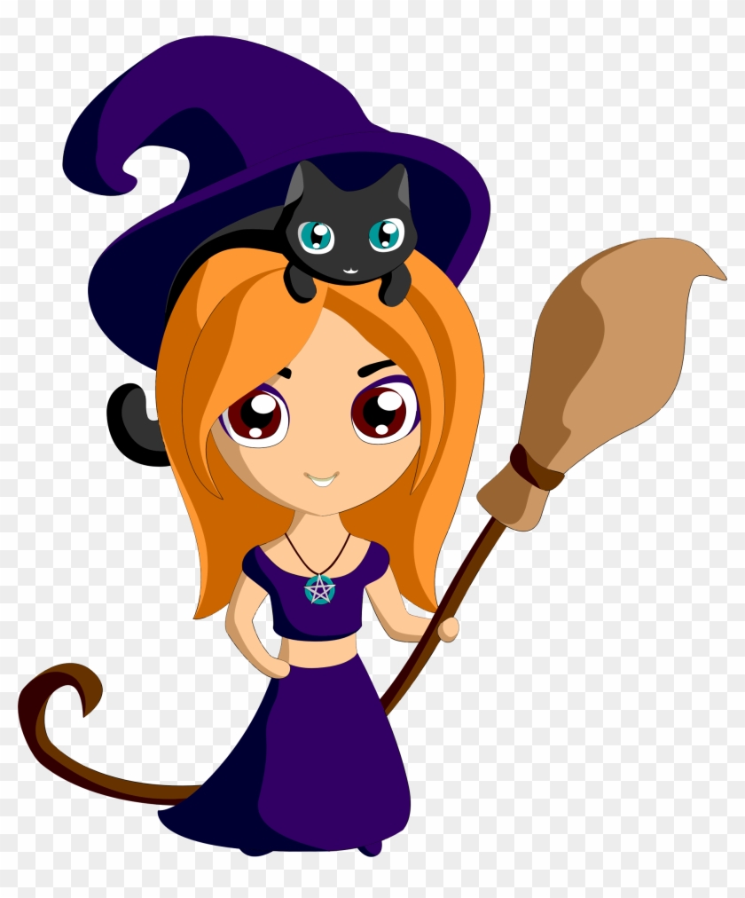 Video Halloween Witch Painting Public Domain - Cute Witch #1416099