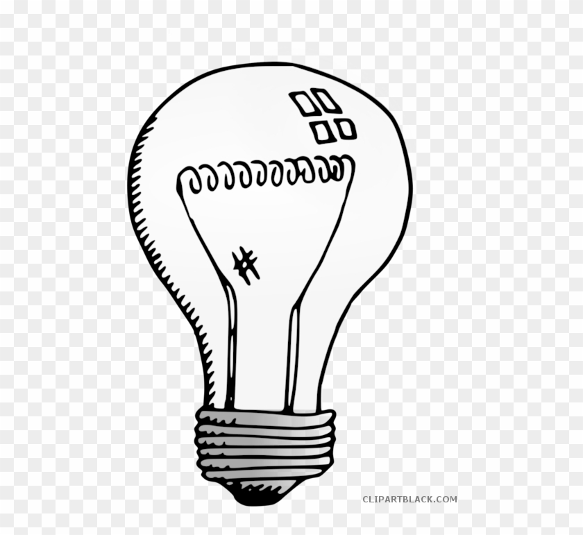 Light Clipart Black And White - Clip Art Transparent Light Bulb #1416110