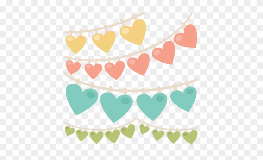 Heart Swag Banners Scrapbook - Heart Banner Clip Art #1416324