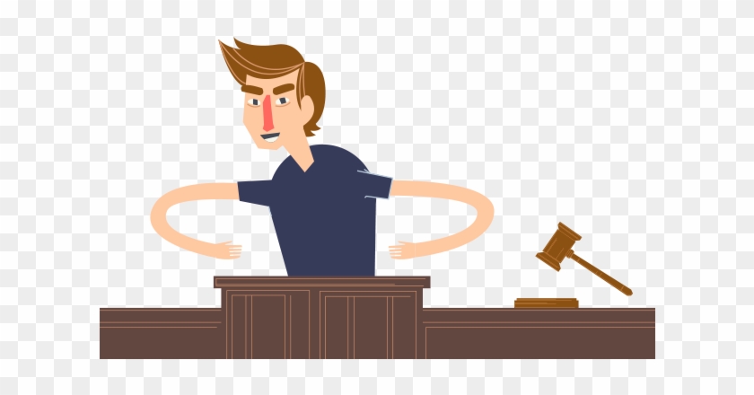 Boy Sitting In A Witness Box With A Gavel - Witness #1416422
