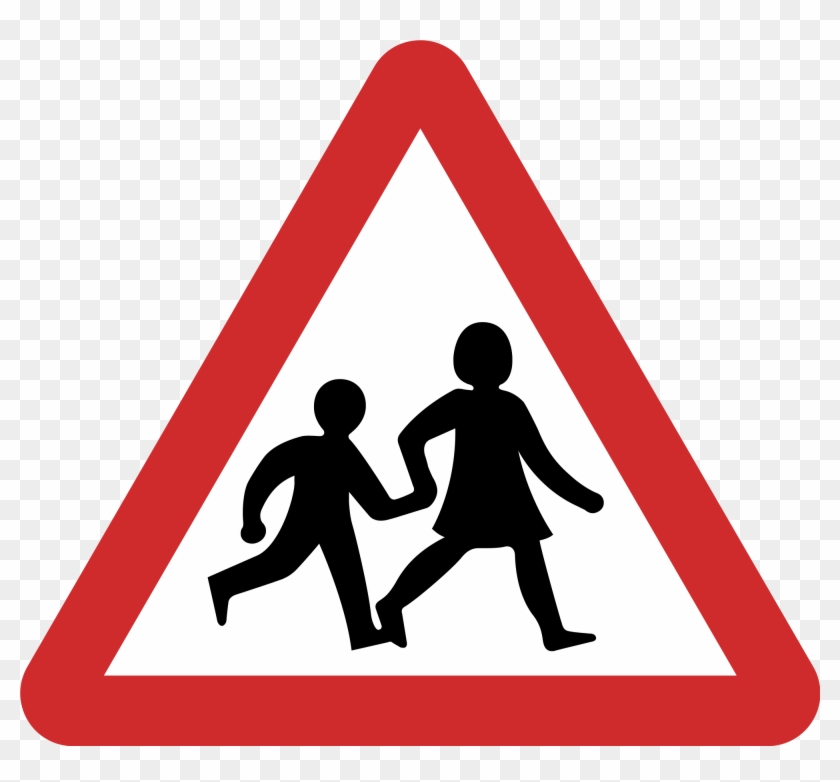 Roadsign Vector Silhouette - School Ahead Road Sign #1416641