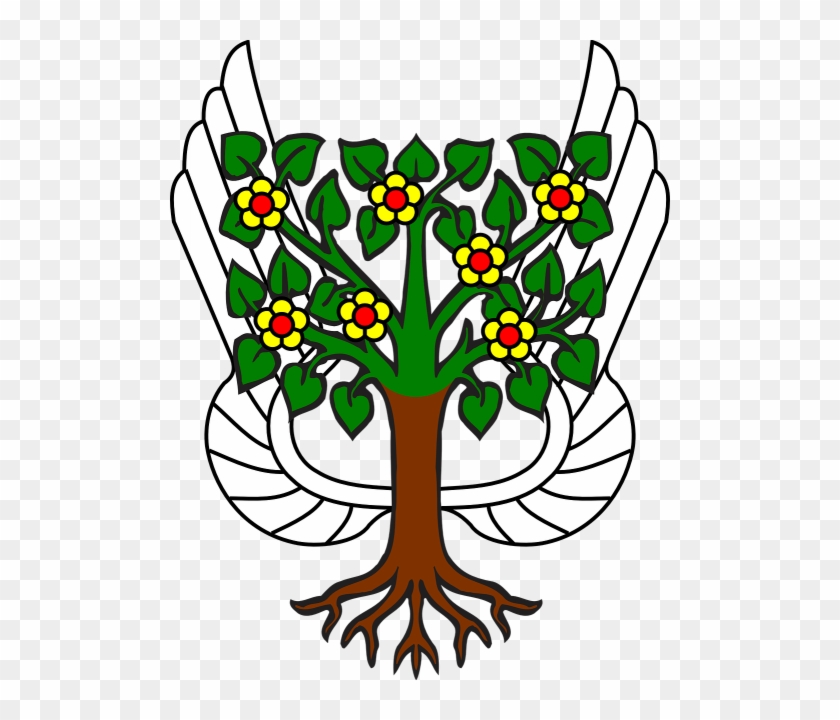 Tree,wings,roots,free Vector Graphics - Tree Heraldry #1416663