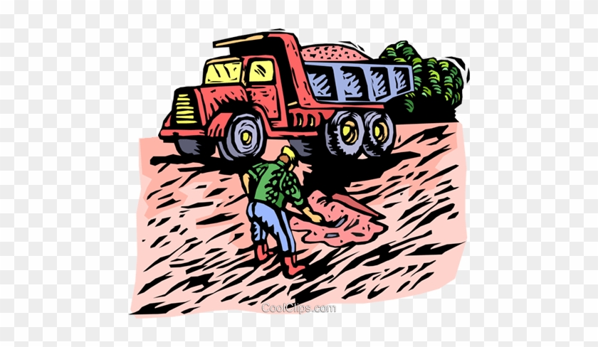 Dump Truck Royalty Free Vector Clip Art Illustration - Dump Truck Royalty Free Vector Clip Art Illustration #1416715