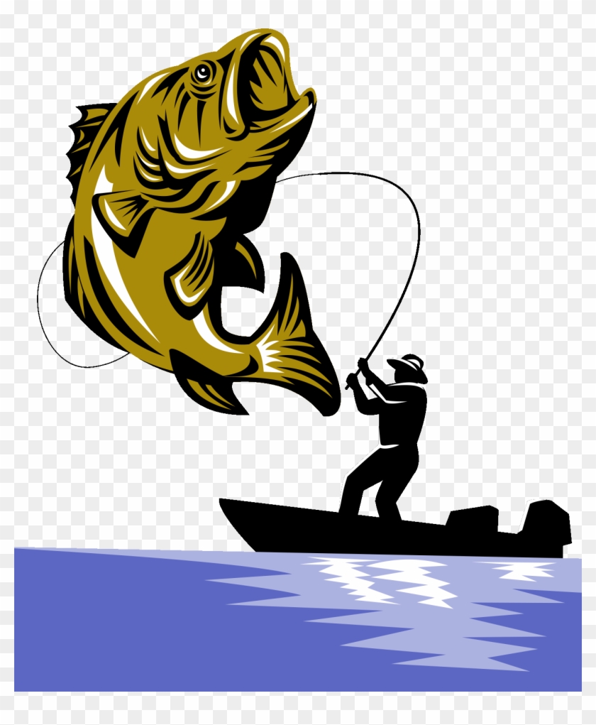 Bass Fishing Fishing Rod Largemouth Bass - Largemouth Bass Fish And Fly  Fisherman - Free Transparent PNG Clipart Images Download