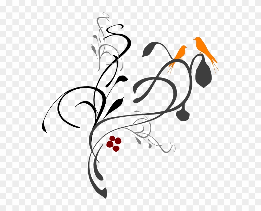 This Free Clip Arts Design Of Birds On A Branch Black/grey - This Free Clip Arts Design Of Birds On A Branch Black/grey #1416895