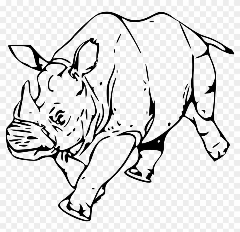 Rhinoceros - Silhouette Drawing Clipart Rhino #1417079