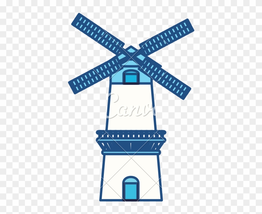 Farm Windmill Symbol - Vector Graphics #1417203