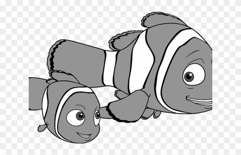 Clownfish Clipart Fishblack - Transparent Nemo And Marlin #1417287