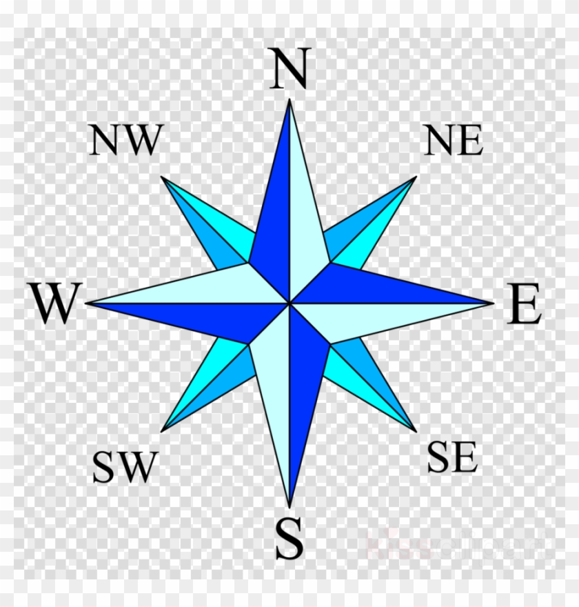 Download Simple Compass Rose Vector Clipart Compass - Rosa Delos Vientos Facil De Dibujar #1417478