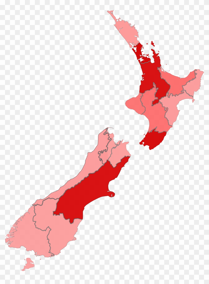 H1n1 New Zealand Map By Confirmed Cases - Passion Fruit Growing Nz #1417544