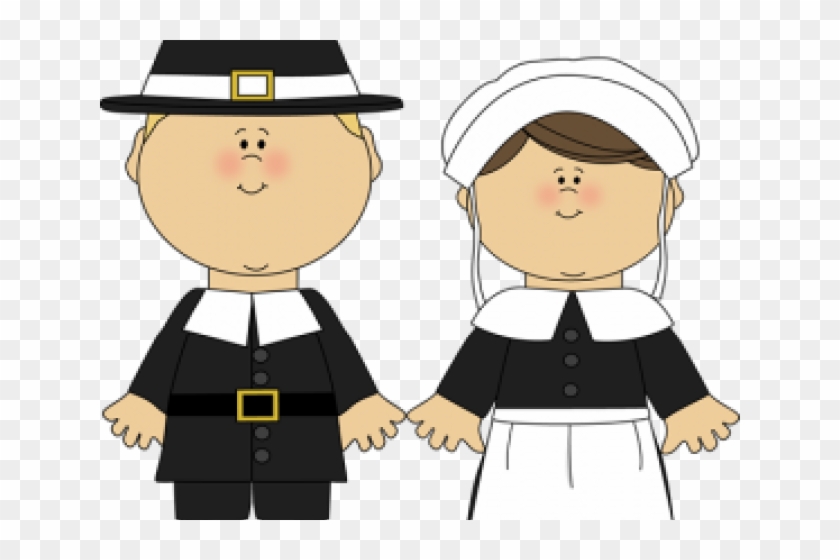 Pilgrim Clipart Story - Cartoon Pilgrim And Indian #1417572