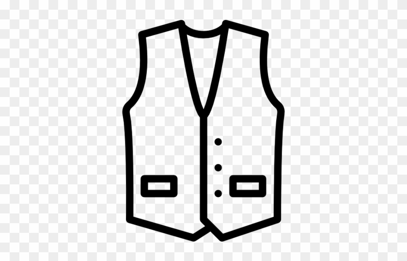 Vest Clip Dress - Black And White Clip Art Vest #1418011
