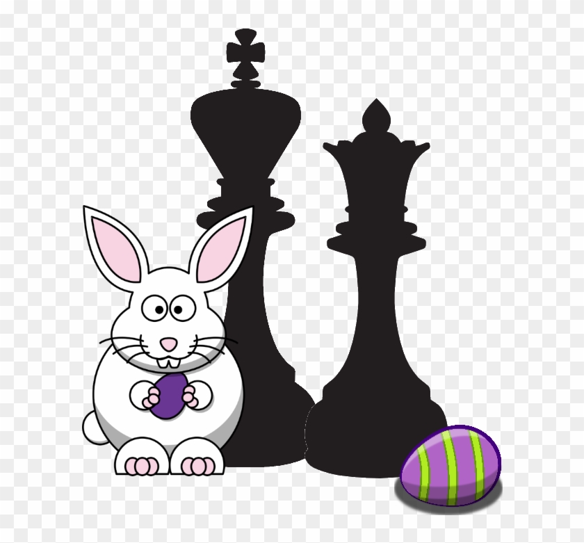 Easter Bunny With Chess King And Queen - White Easter Bunny Shower Curtain #1418070