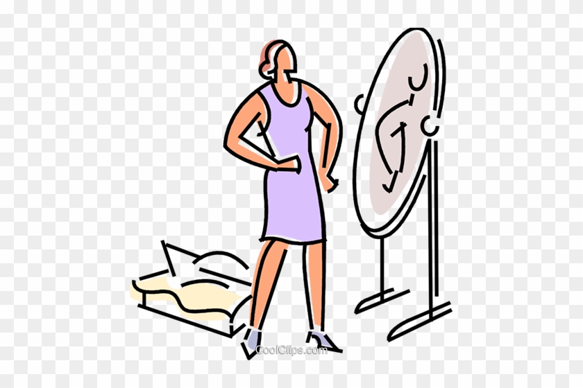 Getting Dressed Royalty Free Vector Clip Art Illustration - Somebody Getting Dressed #1418415
