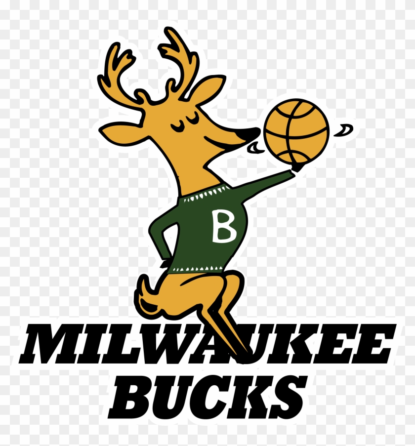 Clip Art Black And White Buck Vector Milwaukee - Milwaukee Bucks Throwback Logo #1418609