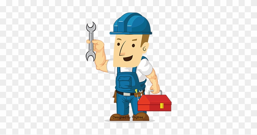 Vector Repairman, People Illustration, Character, Cartoon - Strong Construction Worker Cartoon #1418837