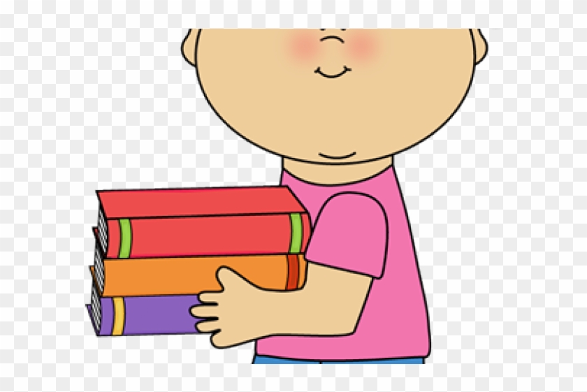 School Books Clipart - Boy Carrying Books Clipart #1418874