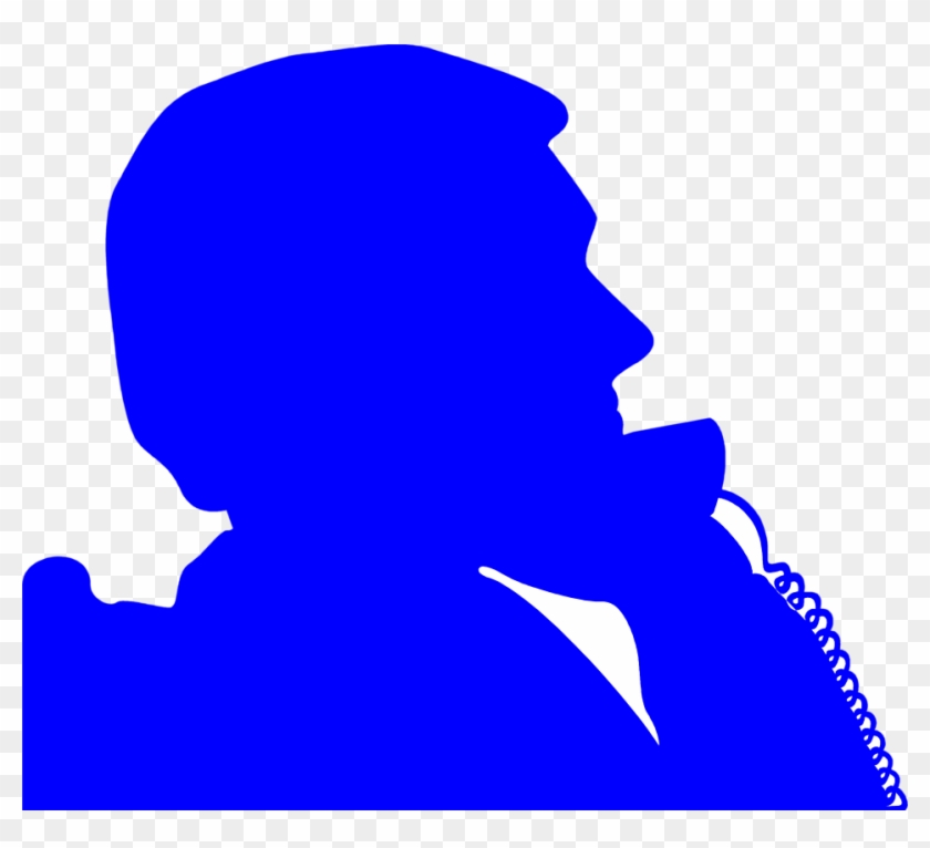 Telephone Clipart Silhouette - Man Talking On Phone Silhouette #1419003