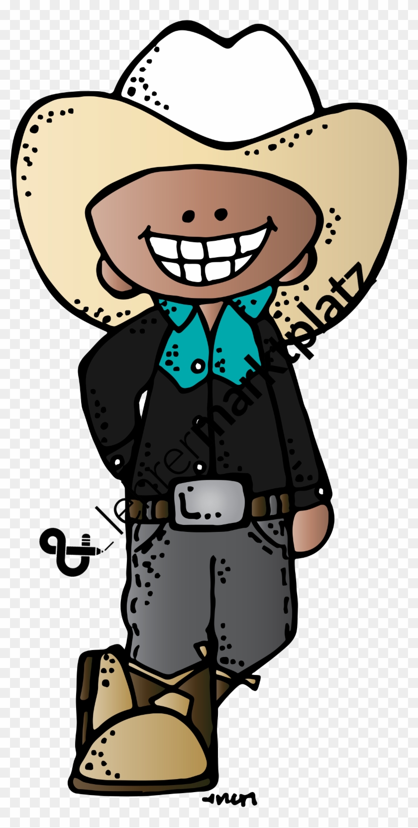 Graphic Freeuse Clip Art Cowboys Und Cowgirls Farbig - Melonheadz Clip Art Cowboy #1419166