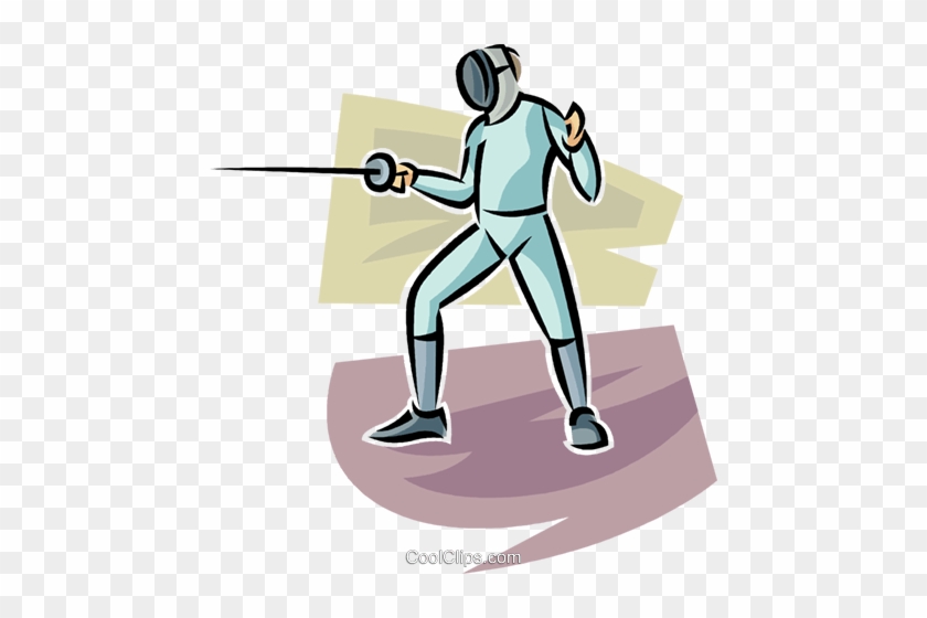Foilsman Royalty Free Vector Clip Art Illustration - Olympic Fencing Clipart #1419384