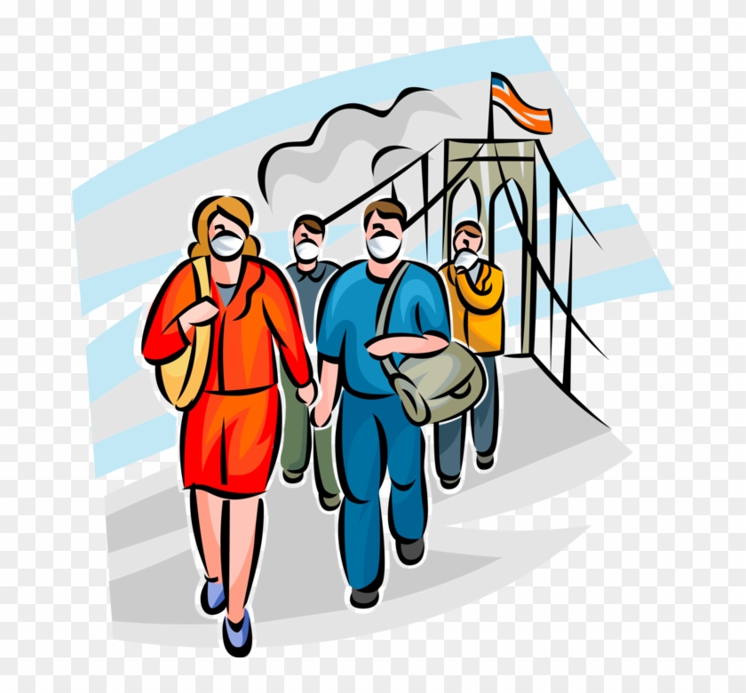 Survivors Of The Wtc Attacks Royalty Free Vector Clip - Evacuating People Clip Art #1419706