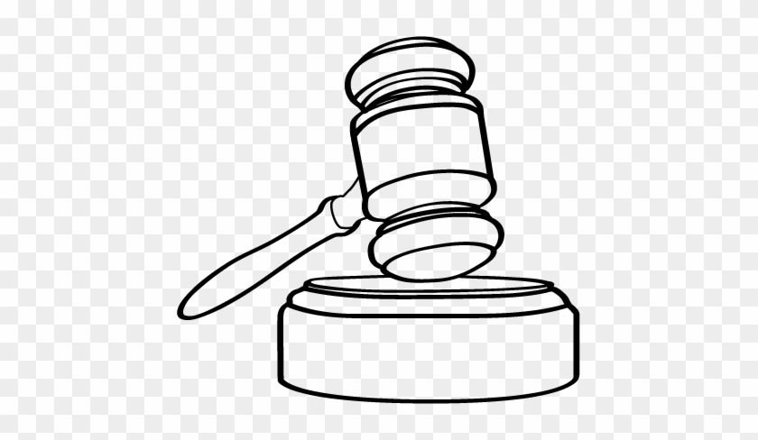 Court Drawing Clipart Vector - Court Hammer Drawing #1419884