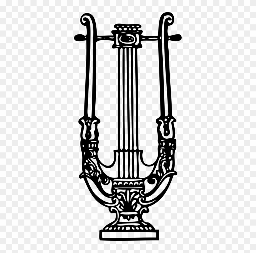 Lyre Harp Musical Instruments Line Art - Lyre Clip Art #1419924