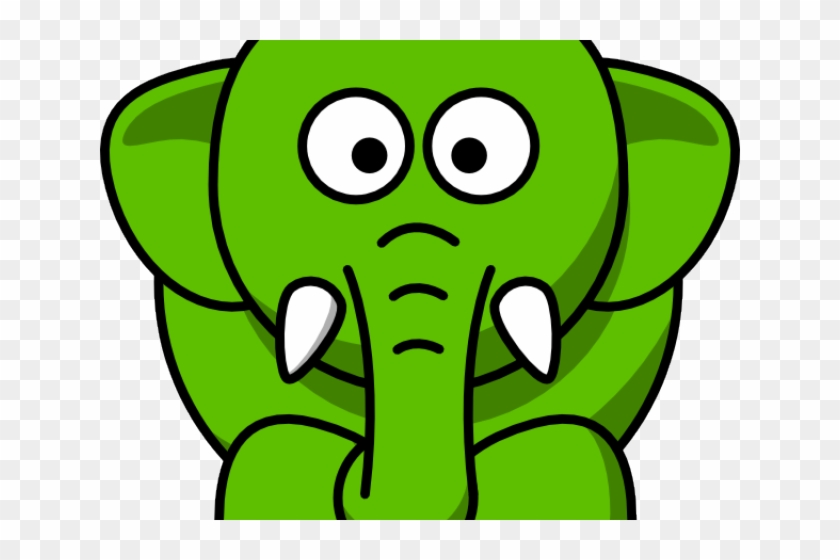 Elephant Clipart Green - Cartoon Elephant #1419930