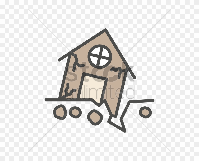 House In Earthquake Vector Image Stockunlimited Graphic - Earthquake House Clipart #1419947