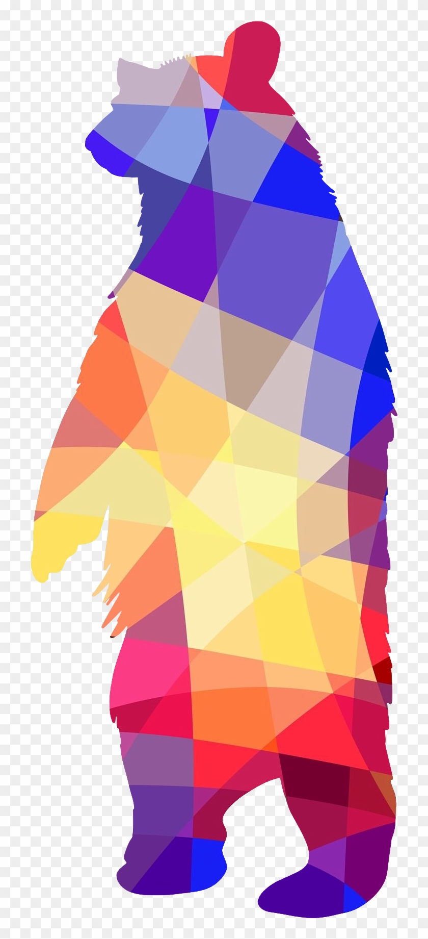Treaty Transparent Frames Illustrations - Geometric Bear Hipster Hippie Swag Color Animal Unisex #1419954