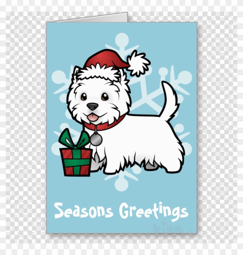 Christmas Pet Cartoon Clipart Dog Breed West Highland - Christmas Cards Dogs Cartoon #1420866