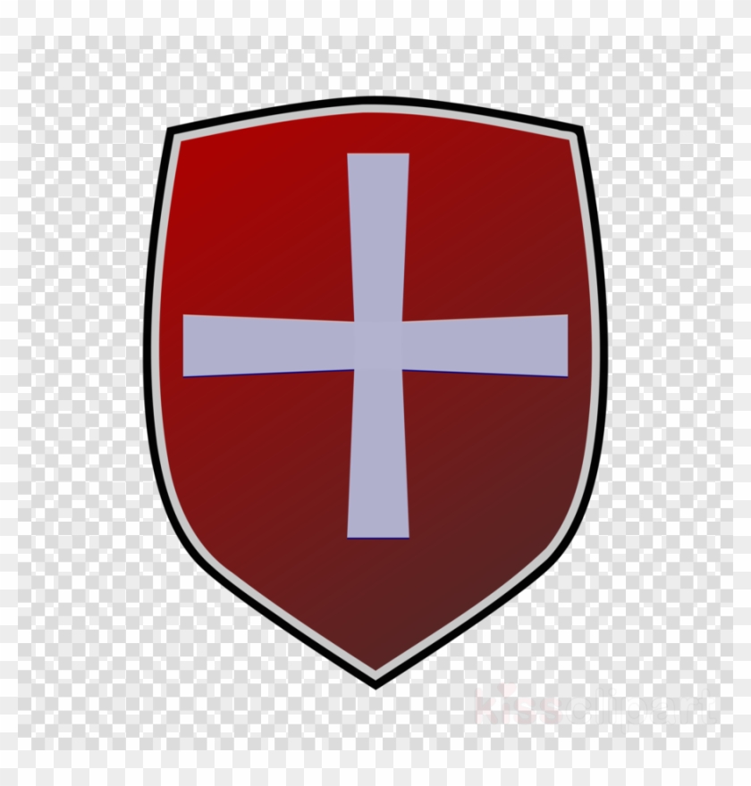 Download Red Shield With White Cross Logo Clipart Logo - Vinyl Transparent Background #1421168