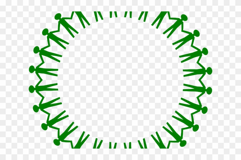 Tree Clipart Family Reunion - Stick People Holding Hands In A Circle #1421296