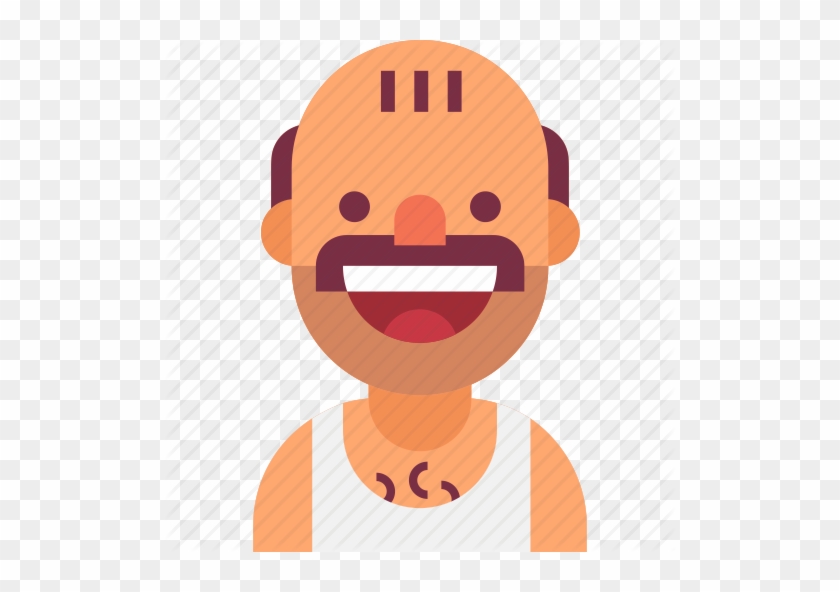 Clip Art Bald Man Mustache Neighbor - Funny Man Icon #1421444