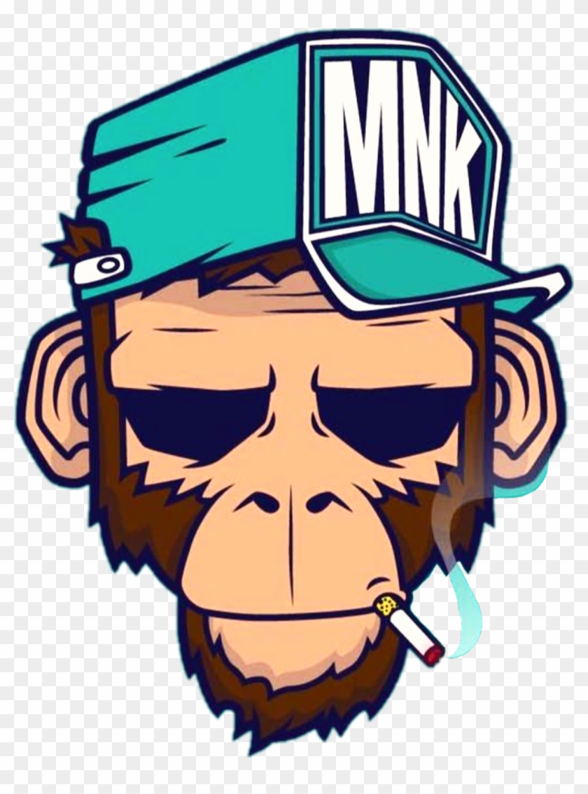 Chimp Drawing Smoking - Cool Monkey Logo #1421571