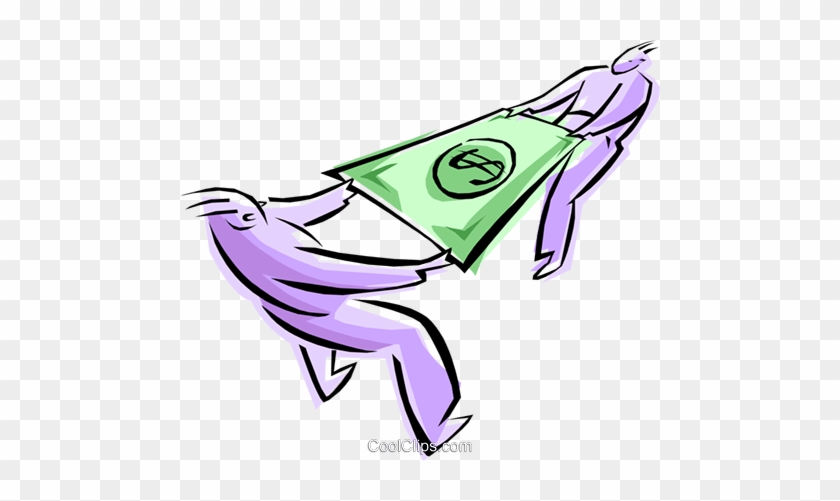 Stretching A Dollar Royalty Free Vector Clip Art Illustration - Illustration #1421669