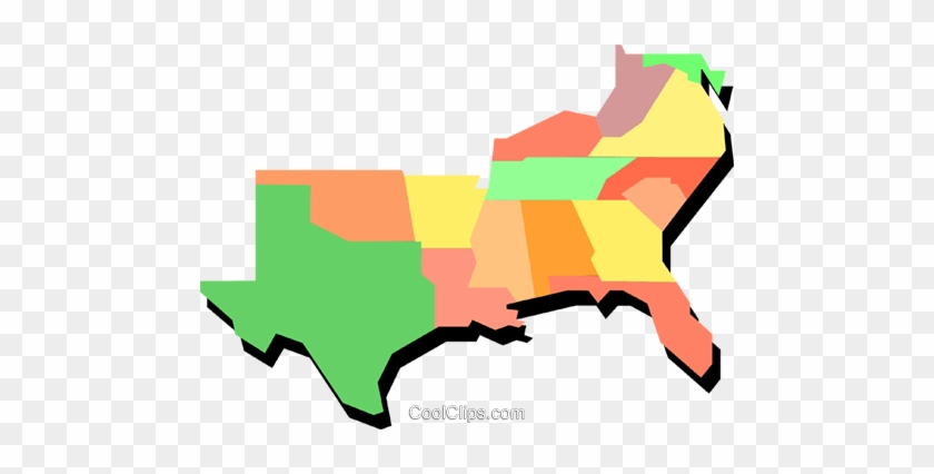 States Graphic Freeuse Stock Techflourish Collections - United States Southern States Map #1421889