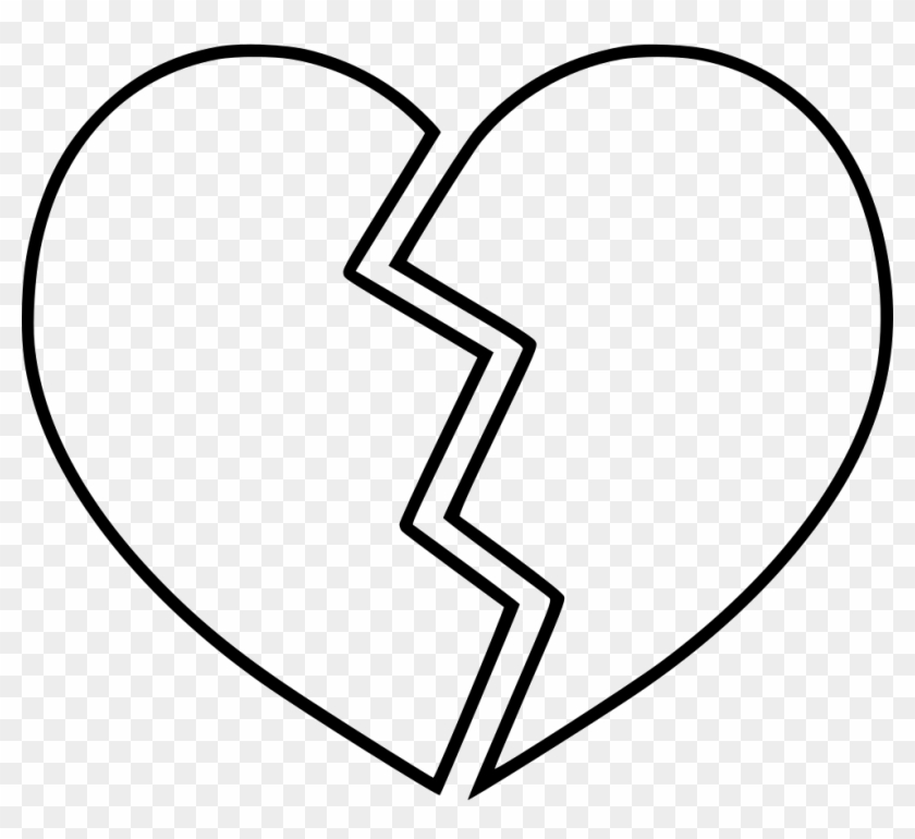 Heart Love Romance Transprent - Broken Heart Clipart Black And White #1422021