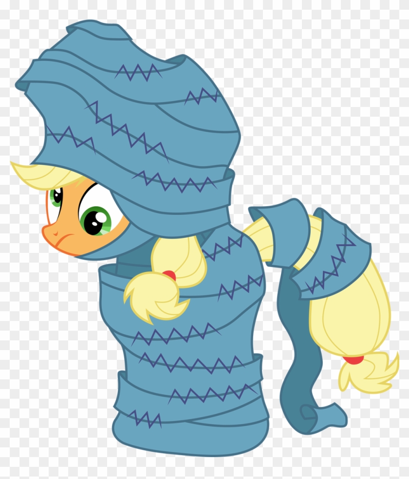 Applejack Dizzy And Wrapped Up By Cloudyglow - Cartoon #1422382